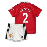 Manchester United Victor Lindelof #2 Fotballklær Hjemmedraktsett Barn 2022-23 Kortermet (+ korte bukser)
